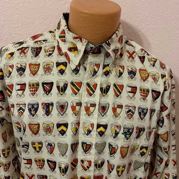 Tommy Hilfiger Crest Button Down Shirt LG long sleeve Vtg 90s - Picture 2 of 5